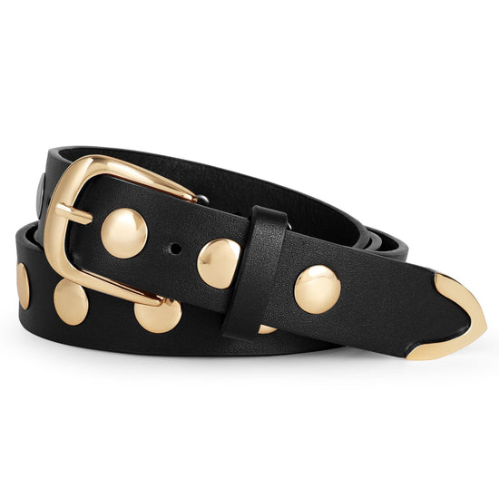 WERFORU leather belt — studded design for women’s fashion