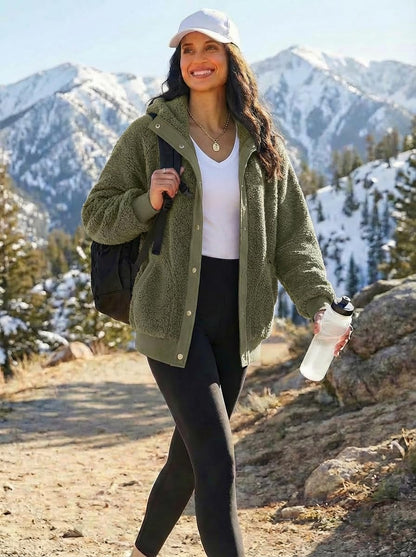 MEROKEETY Womens Fleece Sherpa Jacket Fall Winter Coats 2026 Fuzzy Button Down Warm Outerwear with Pockets