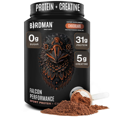 BIRDMAN protein supplement powder — Vegan formula with 31g protein and probiotics