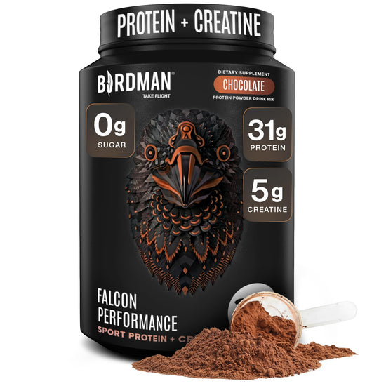 BIRDMAN protein supplement powder — Vegan formula with 31g protein and probiotics