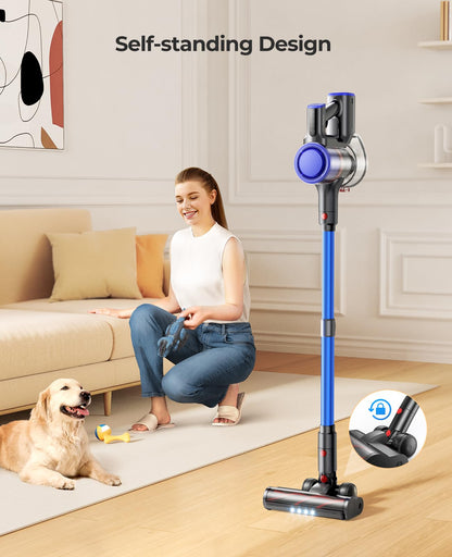 Fieety cordless vacuum cleaner - 45Kpa suction power with wall mount charging and scented card