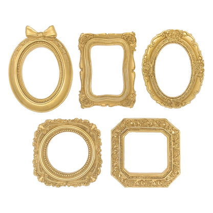 ERESGREAT picture frames — vintage gold mini set for tabletop decor (5 pcs)