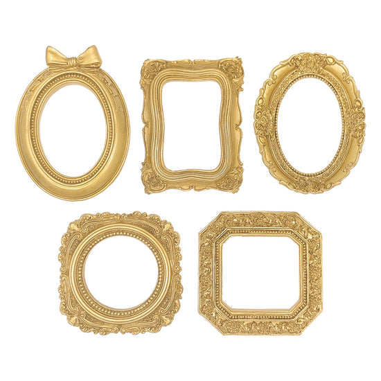 ERESGREAT picture frames — vintage gold mini set for tabletop decor (5 pcs)