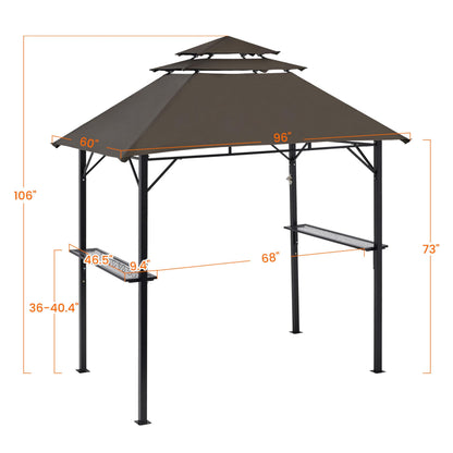 Yaheetech freestanding shelter — 3-tier outdoor BBQ gazebo with adjustable shelves and hooks