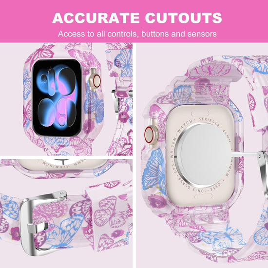 Watch band — Compatible crystal clear bumper case for Apple Watch 49mm to 38mm
