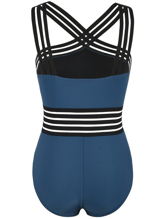 Hilor women's tummy control swimsuit — slimming one piece with crossover design