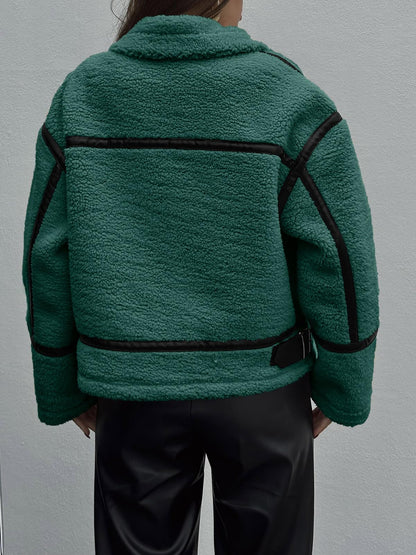 Coat — Faux fur and leather patchwork design from Tankaneo
