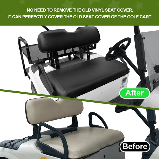 NOKINS leather front golf cart seat cover - waterproof replacement for EZGO TXT/RXV 1994-2013