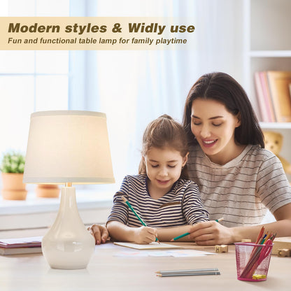 Seealle 19.4 ceramic table lamps - set of 2 for bedside and desk use