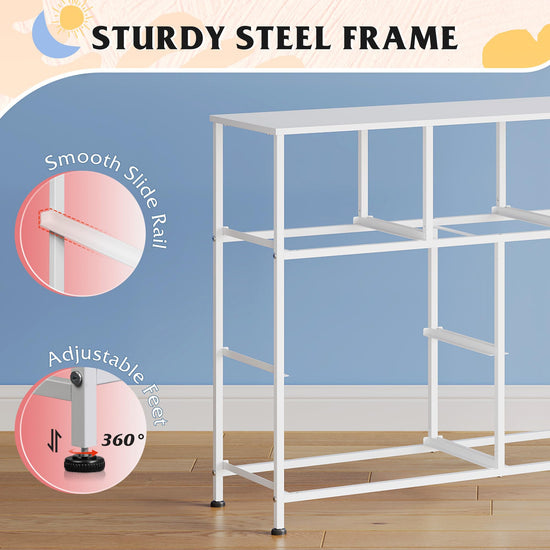 WLIVE dresser with 7 drawers - sturdy steel frame and wood top