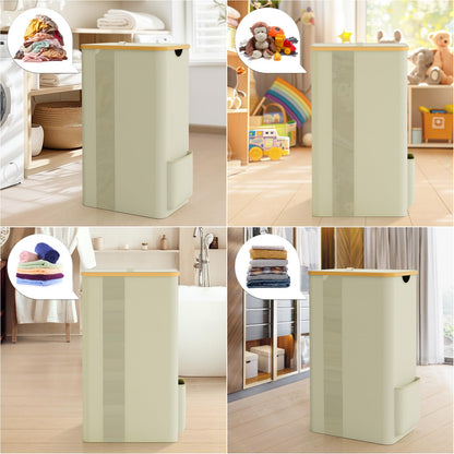 BlissTotes laundry hamper — includes lid for easy storage and transport