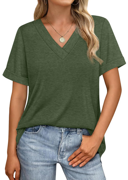 Wiholl shirt — Casual summer V neck short sleeve design 2026