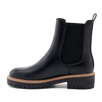 vodvob women's chelsea boots - fashion slip on ankle booties with chunky block heel