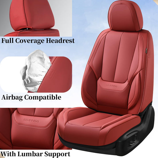 Coverado seat covers — Waterproof nappa leather car seat covers for front seats