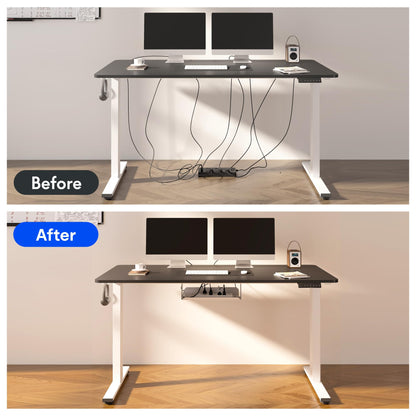 FLEXISPOT EN2 desk — height adjustable with clamp power strip and cable management