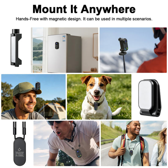 UYIKOO Mini Body Action Camera with Charging Case, FHD 2K, 64GB Thumb Size Small POV Camera with WiFi, 360min Runtime, Tiny Wearable Magnetic Camcorder for Work Vlogging Travel Pet Cycling