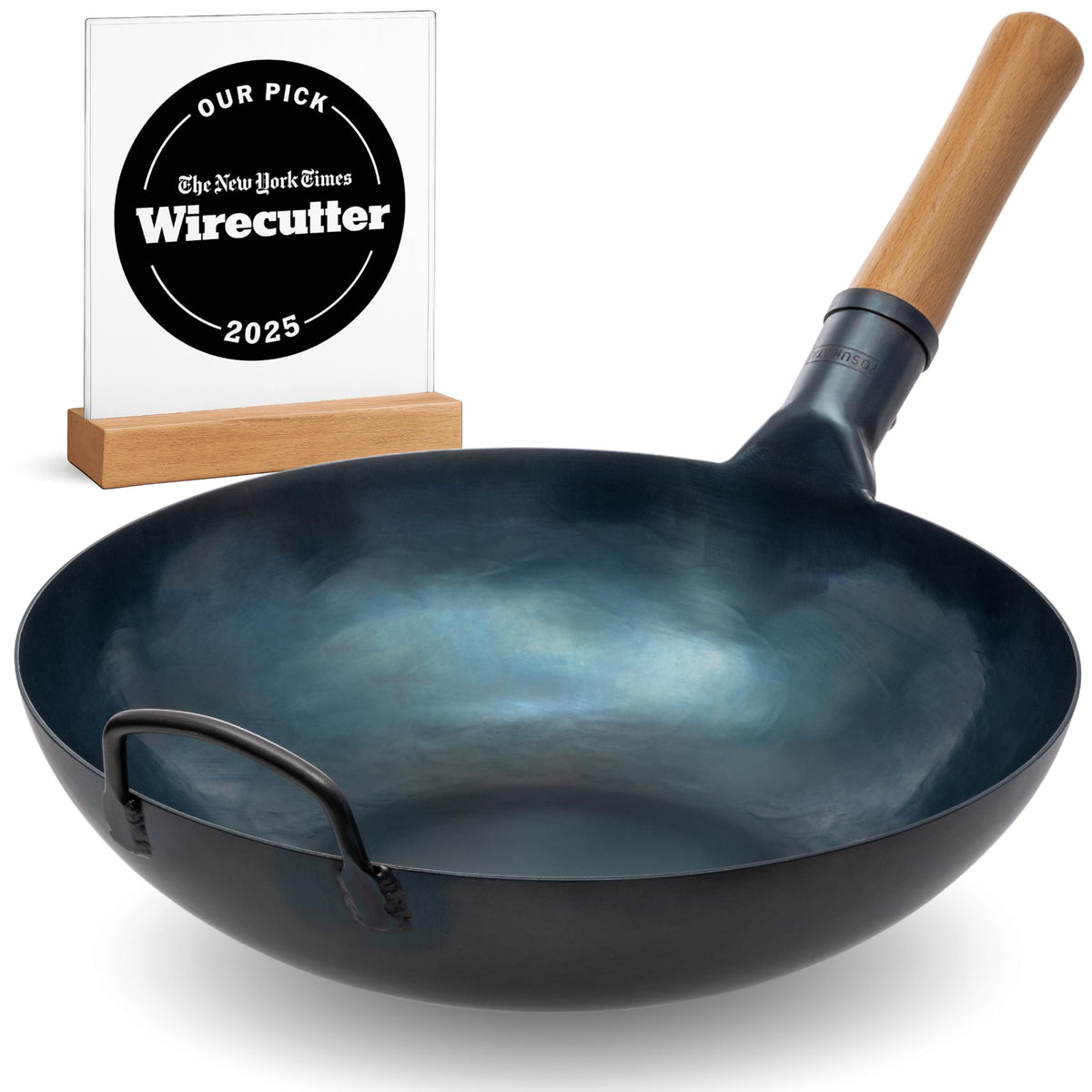 YOSUKATA sauté fry pan — pre-seasoned blue carbon steel 14 inch
