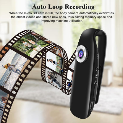 UYIKOO Body Camera 1080P with Magnetic Clip, 32GB Tiny Pocket Cam