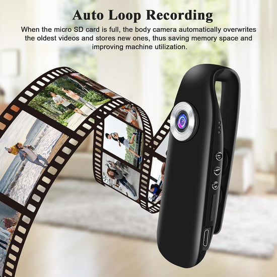 UYIKOO Body Camera 1080P with Magnetic Clip, 32GB Tiny Pocket Cam