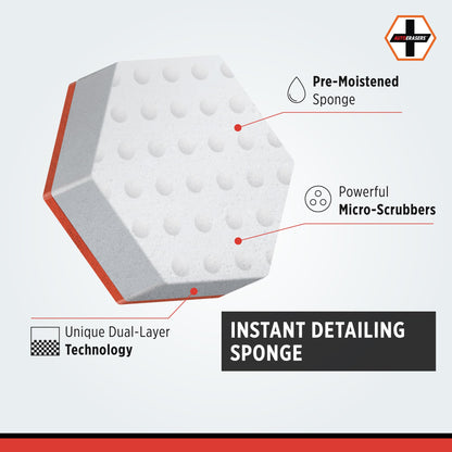 Utility sponge — Instant detailing car wash sponge with microfiber towel