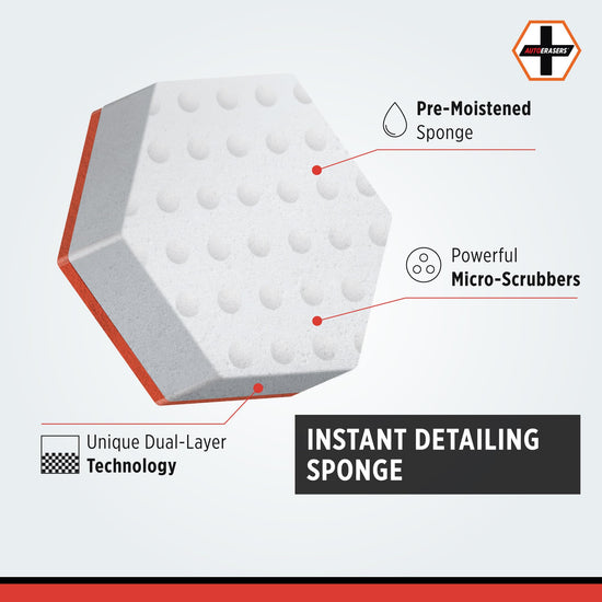 Utility sponge — Instant detailing car wash sponge with microfiber towel