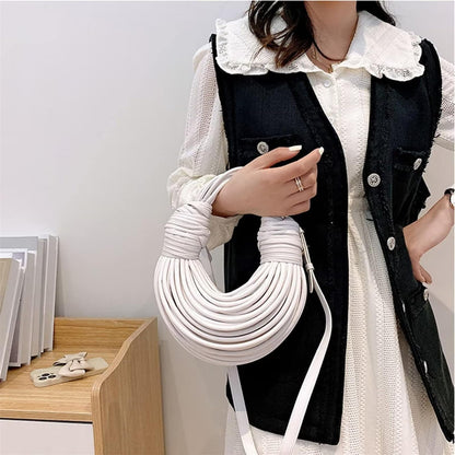 Handbag — Hand-woven bread design with top handle and crossbody options