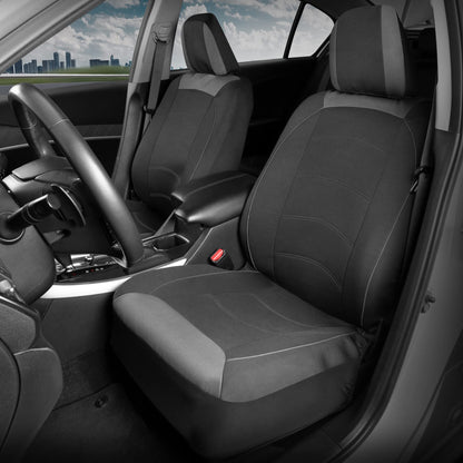 Vehicle seat cover — Premium black cloth for front seats with removable headrests