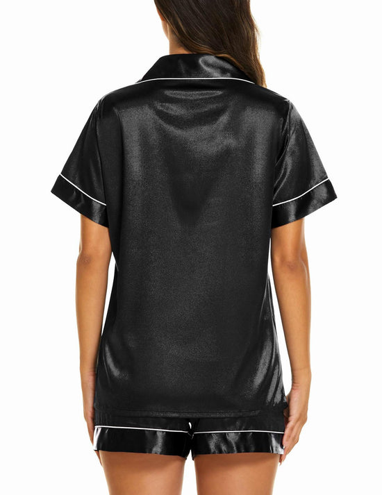 Ekouaer silk pajamas - short sleeve satin loungewear set for women