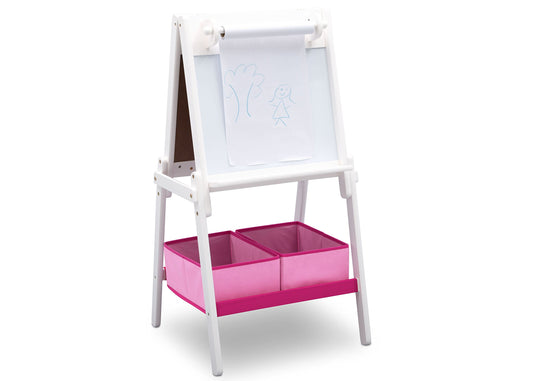Delta Children art easel — double-sided storage in dark chocolate