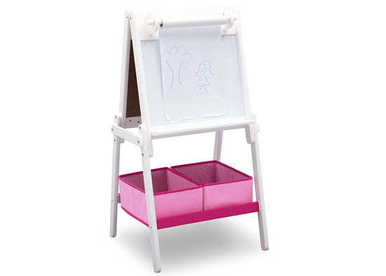 Delta Children art easel — double-sided storage in dark chocolate
