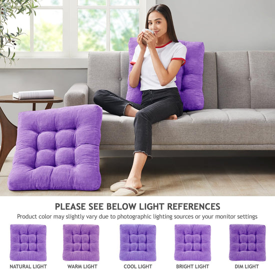 Degrees of Comfort floor cushions — square tufted corduroy design, 22x22 inch