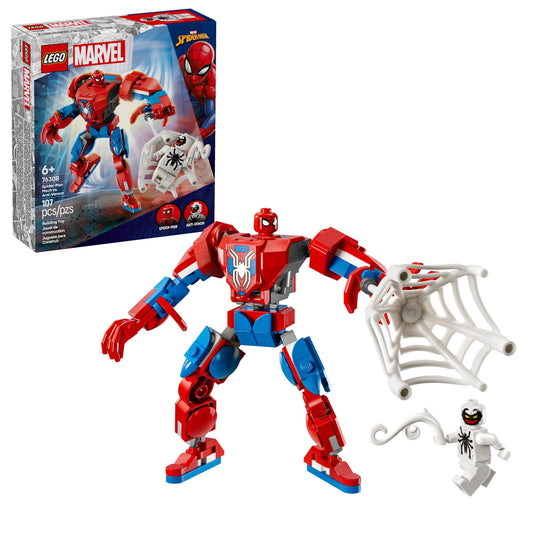 LEGO Marvel Spider-Man mech building toy set — includes Anti-Venom figure and vehicle