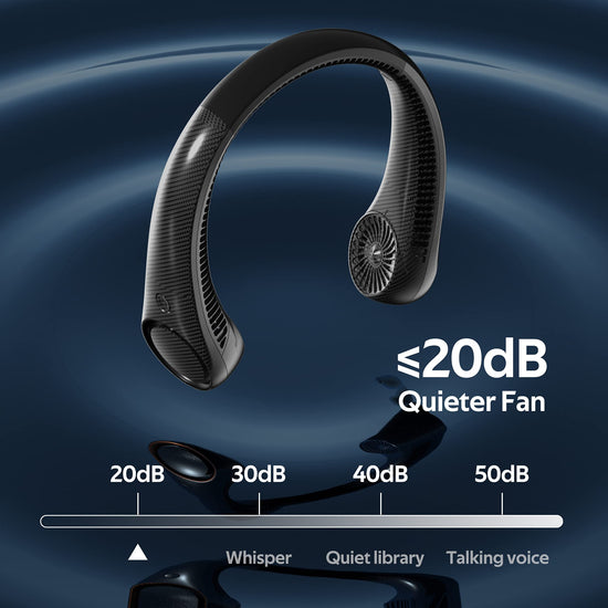 Portable neck fan — Hands free bladeless design with 4000mAh battery and 3 speeds