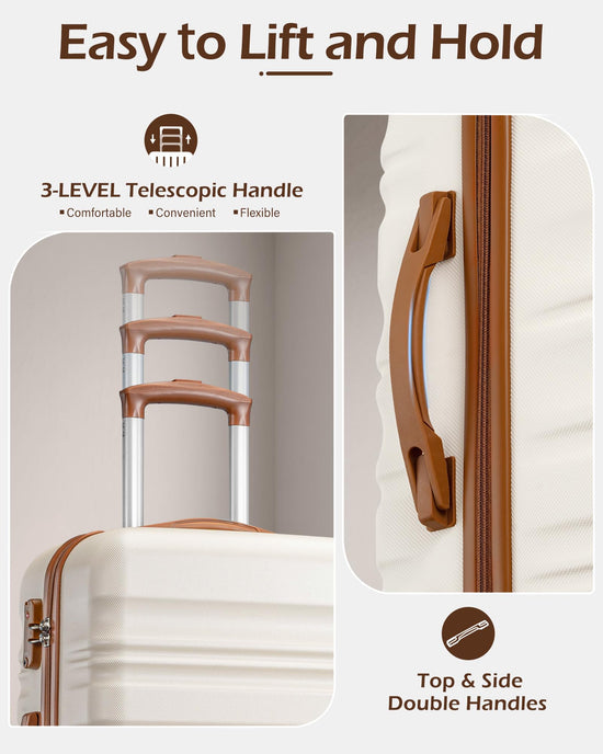 Suitcase — Long vacation 4 piece hardshell luggage set with TSA lock and spinner wheels