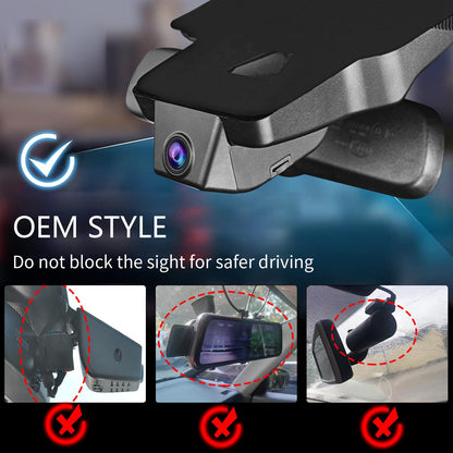 Mangoal 4K dash cam with integrated OEM look for Toyota Tacoma 2018-2023