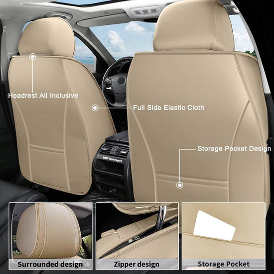 AOMSAZTO vehicle seat cover - waterproof luxury leather for Honda HR-V 2016-2026 beige