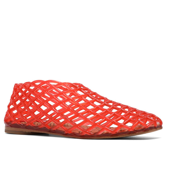 Jelly flats — Red mesh design for women