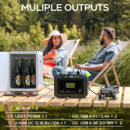 MARBERO portable power station - 88Wh lithium battery with solar generator option for outdoor use