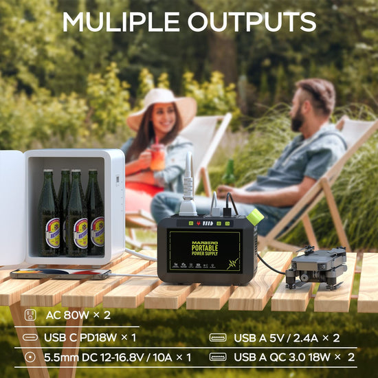 MARBERO portable power station - 88Wh lithium battery with solar generator option for outdoor use