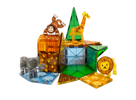 MAGNA-TILES safari animals 25-piece magnetic construction set - original magnetic building brand