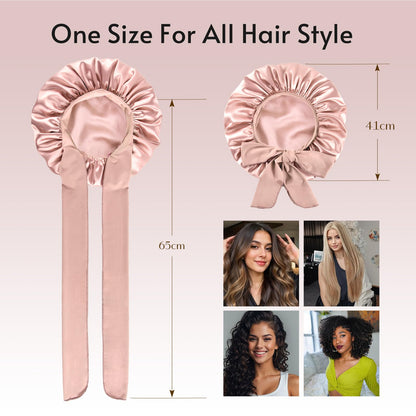 Yanideer silk bonnets for sleeping with tie band for curly hair blushpink 3 pcs setYanideer silk bonnets for sleeping with tie band for curly hair 3 pcs set