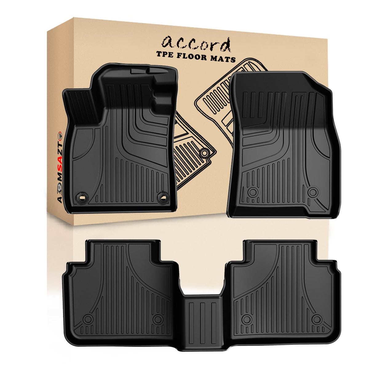 AOMSAZTO floor mats - All weather TPE rubber liners for Honda Accord 2023-2026
