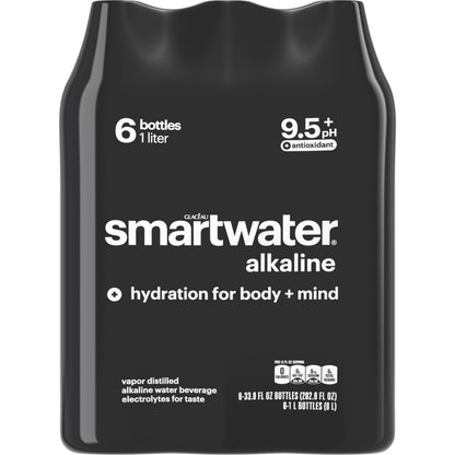 Smartwater alkaline water with antioxidants 1L six-pack