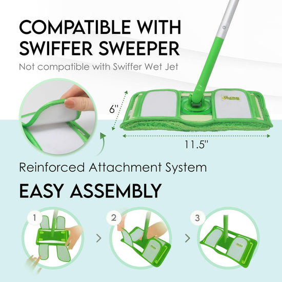 Reusable mop pads by Turbo — washable microfiber for Swiffer Sweeper mops