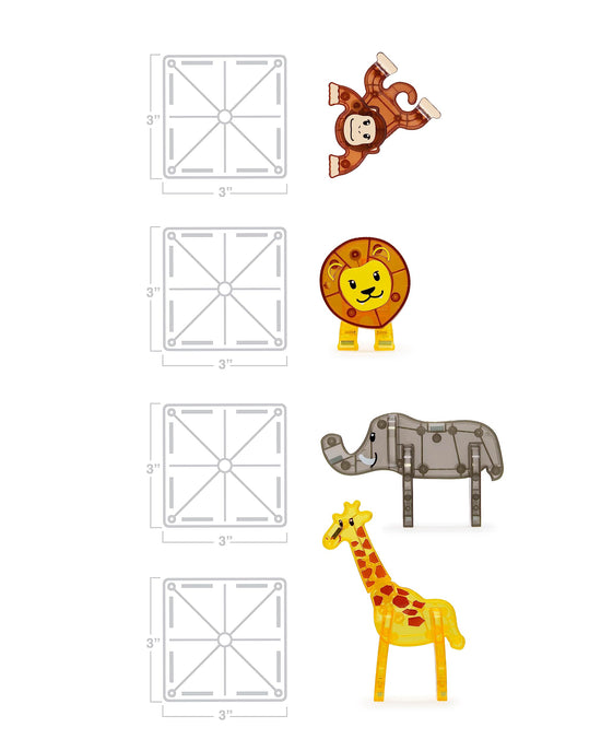 MAGNA-TILES safari animals 25-piece magnetic construction set - original magnetic building brand