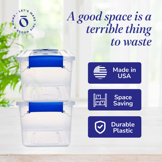 Storage box — Clear plastic and stackable design by HOMZ