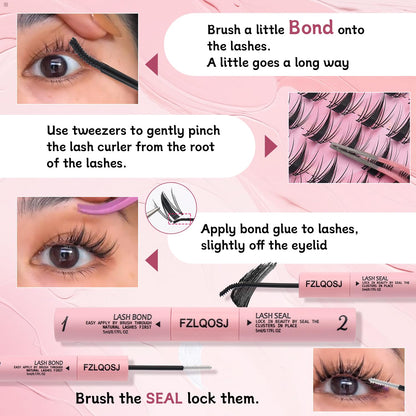 Clusters Kit. Eyelash Clusters Eit.Natural Lash Clusters. FZLQOSJ Manga Lash Clusters. Cluster Eyelash Extensions. False Eyelashes & Adhesives.Pro Lash (Aesthetic‌ kit 150pcs)