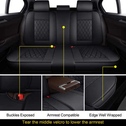 MIROZO vehicle seat cover — waterproof black seat protector for most cars, trucks and SUVs