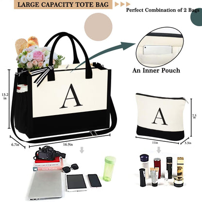 Yoolife tote bag — Monogrammed initial design for women and moms