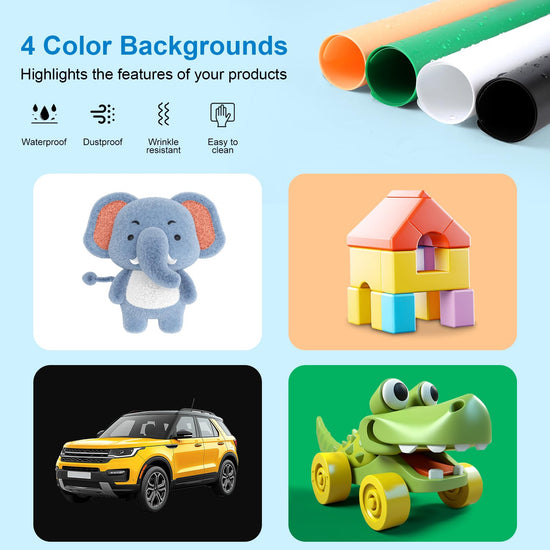 Camera stage lighting modifier — Portable mini photo studio with LED light and backdrops